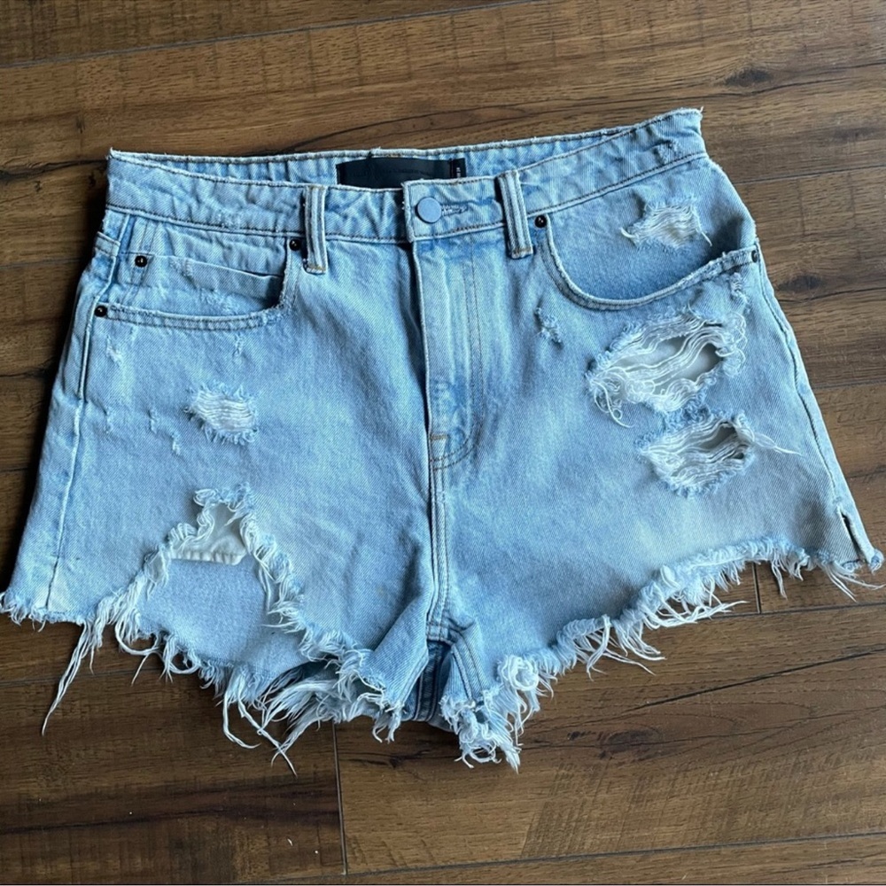 Alexander Wang X bite logo short in deep blue denim